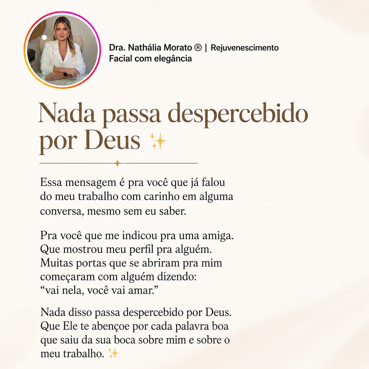 Algumas das maiores bênçãos da minha vida chegaram através de pessoas que falaram bem de mim quando eu não estava presente.

Nada passa despercebido por Deus. 🌻💛✨
Gratidão por cada indicação, cada carinho e cada oração.